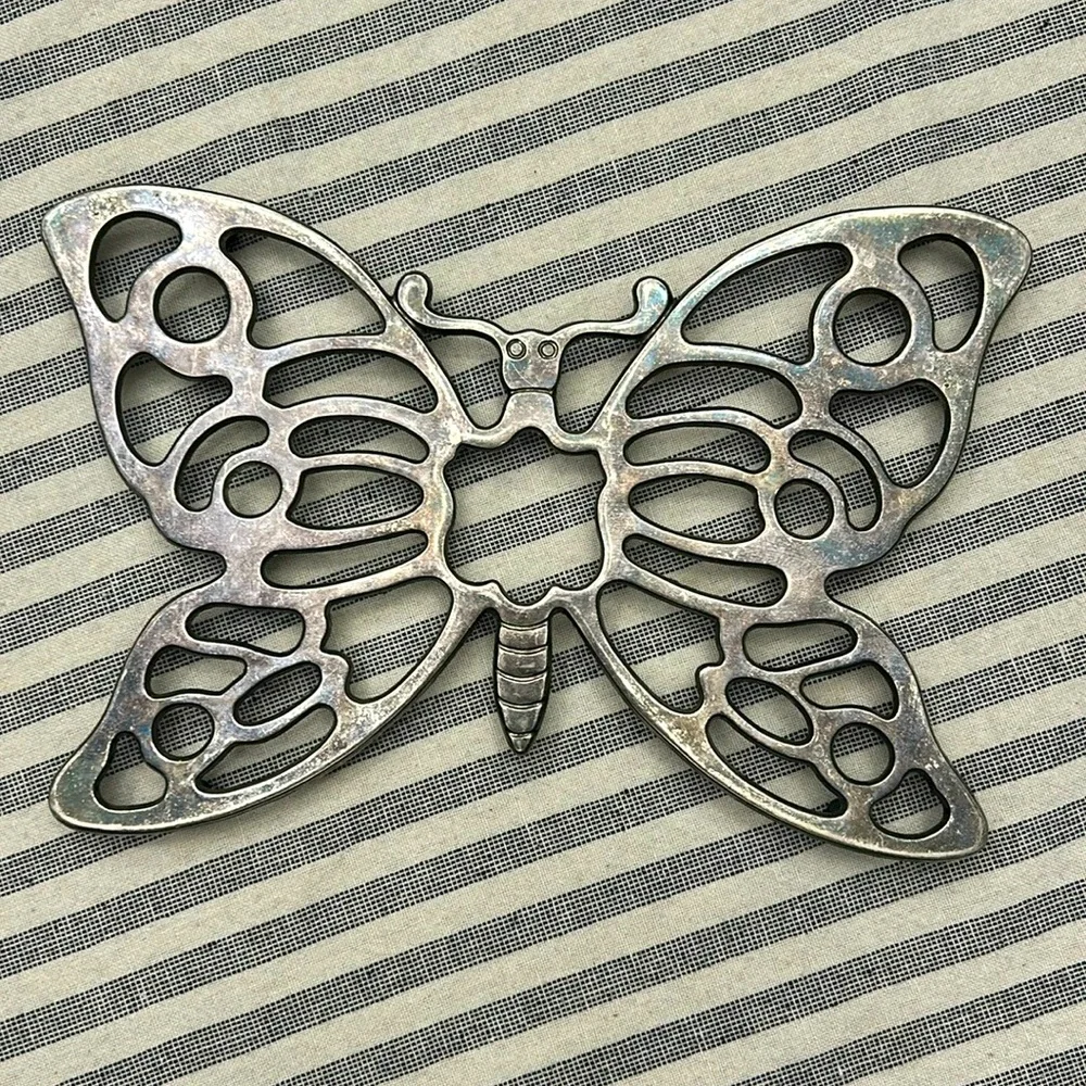 Vintage Leonard Silverplate Butterfly Trivet,